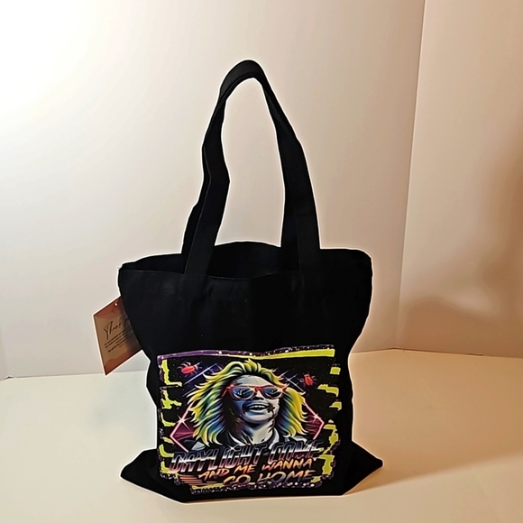 Skull Tote Bag Halloween Goth Reusable Cotton Canvas Purse - Picture 10 of 17